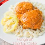 Hungarian Chicken Paprikash with Homemade Nokedli, moist chicken thighs in a velvety sweet paprika rich sauce served with fresh nokedli or dumplings #hungarianfood #chickendinner