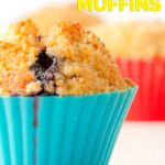 These delicious Lemon and Blueberry muffins are made even more special with the addition of a fantastic streusel crumble topping to give them a unique crunch. #homemademuffins #blueberrymuffinswithcrumbletopping