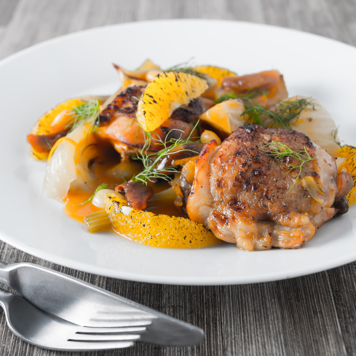 InstantPot Fruity Fennel Chicken Thighs Krumpli