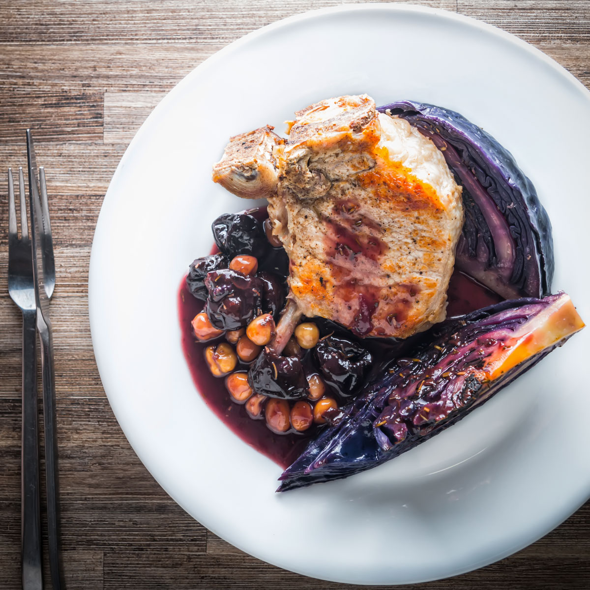 Getting one pot meals in a pressure cooker right can be a challenge and this InstantPot Pork Chop with Red Cabbage and Prunes recipe is all right and some!