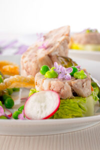 This ham hock salad is real tasty, process heavy but it can all be prepared in advance and guaranteed to drop jaws in every sense when you serve!