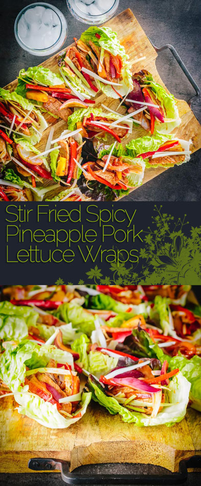 These Stir Fried Stir Fried Spicy Pineapple Pork Lettuce Wraps are super quick to cook and a real crowd pleaser, 20 minutes prep and 10 minutes to cook!