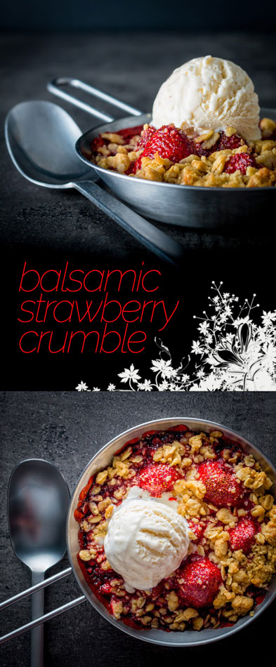 Balsamic vinegar really does make the flavour of strawberries pop and so this balsamic strawberry crumble is a strawberry delight, try it, seriously!