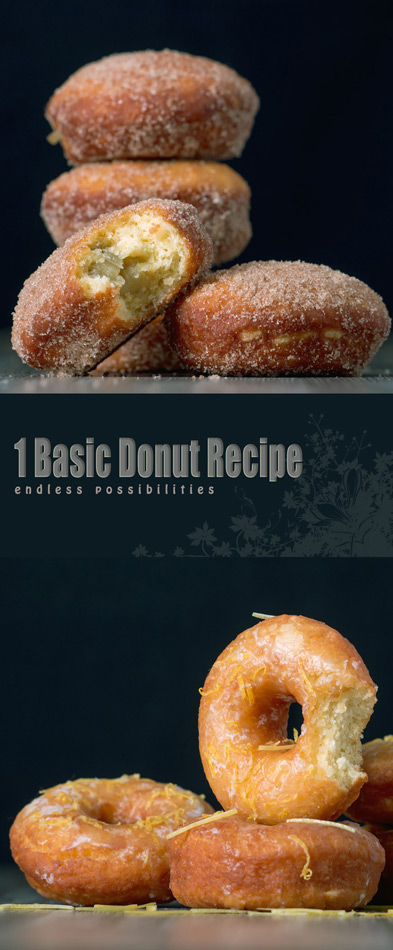A basic donut recipe unlocks a world of possibilities, glazed, powdered, filled, bright & frivolous or sophisticated and indulgent. What's your favourite?
