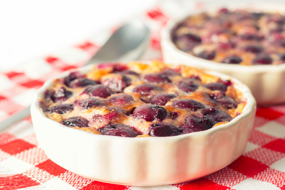 Cherry Clafoutis is a classic French Dessert dating back to the 19th Century loaded with lovely Cherries I flavour mine with a hint of almond liqueur.