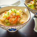 My love of soup knows no bounds and this wee chicken and shrimp soup is loaded with my favourite Asian flavours and is hot, sweet, sour and salty.