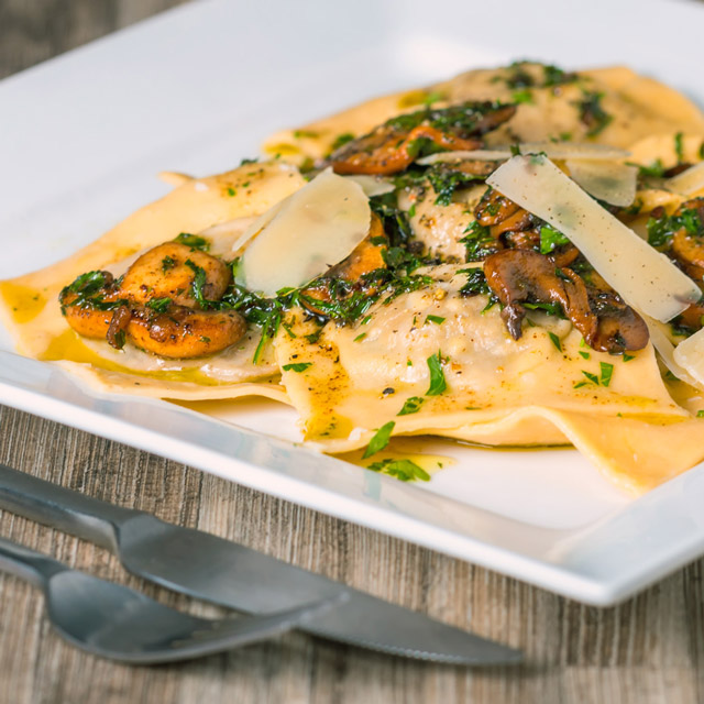 Balsamic & Garlic Mushroom Ravioli A grown up Balsamic Mushroom Ravioli that is well worth the effort to make for those of you that love Garlic and Mushrooms!