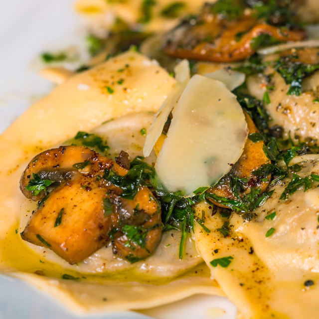 Balsamic & Garlic Mushroom Ravioli A grown up Balsamic Mushroom Ravioli that is well worth the effort to make for those of you that love Garlic and Mushrooms!