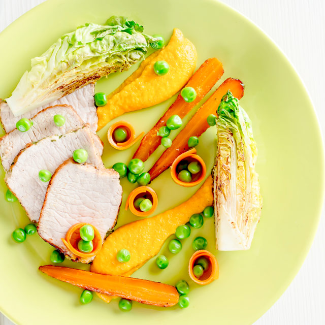 Roasted Pork Loin with Carrot This roasted pork loin with carrot recipe is a sideways look at the meat and two veg traditions of the British cooking I grew up with.