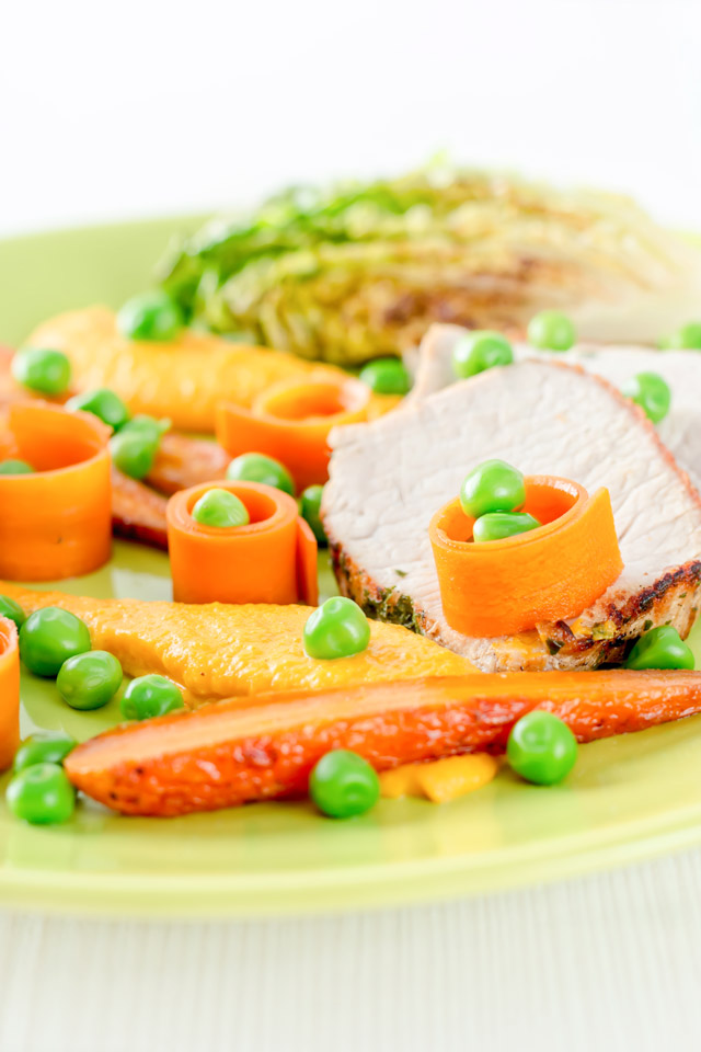 Roasted Pork Loin with Carrot This roasted pork loin with carrot recipe is a sideways look at the meat and two veg traditions of the British cooking I grew up with.