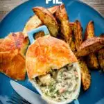 This easy Chicken and Mushroom Pie recipe is an all-time classic British pie, this one takes the pot pie approach using shop bought puff pastry for a quick and simple midweek dinner. #individualsavourypies #englishchickenpie