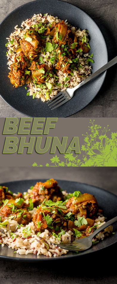 Bhuna is a perennial favourite in the British Indian Curry house and my beef bhuna works that typical thick clingy fragrant gravy heavy with fenugreek.