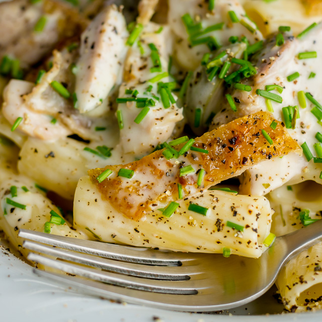 Creamy Lemon Chicken Pasta Chicken thighs provide an intense chicken flavour in this creamy lemon chicken pasta, throw in some anchovies and capers and you have a taste sensation!
