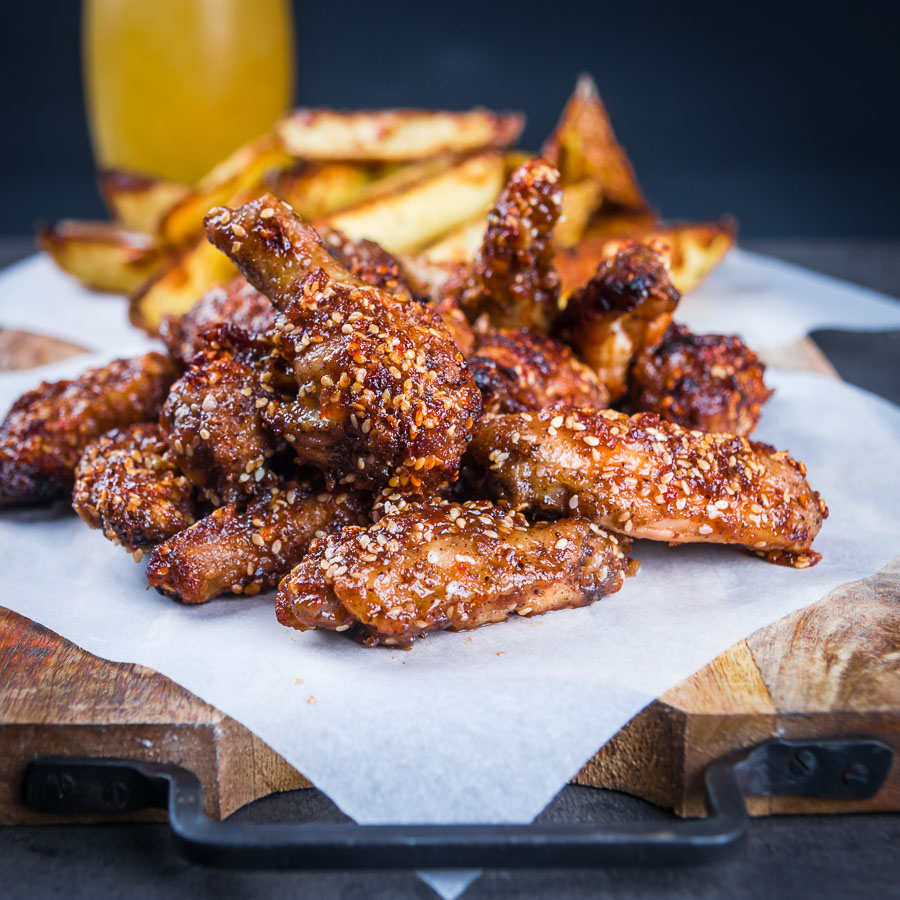 Date and Chili Buffalo Chicken Wings You can't beat buffalo chicken wings as finger food and these are pimped up with dates and a scotch bonnet chili in the glaze. Definitely not for the feint of heart!