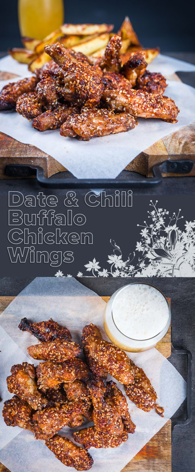 You can't beat buffalo chicken wings as finger food and these are pimped up with dates and a scotch bonnet chili in the glaze. Definitely not for the feint of heart!