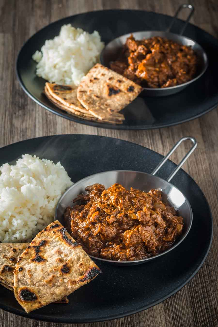LAMB MADRAS A Madras Curry in the UK has become synonymous with a fiercely hot curry and not much else, my version has more complex flavours but still with a punch of heat from chili and pepper.