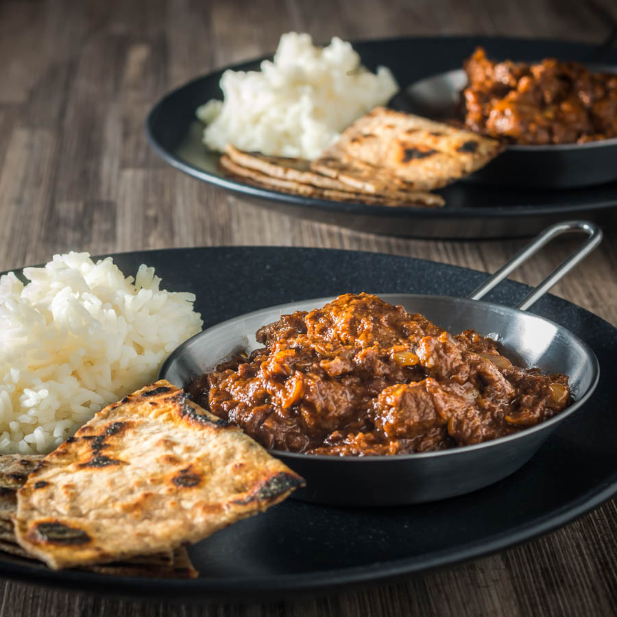 LAMB MADRAS A Madras Curry in the UK has become synonymous with a fiercely hot curry and not much else, my version has more complex flavours but still with a punch of heat from chili and pepper.