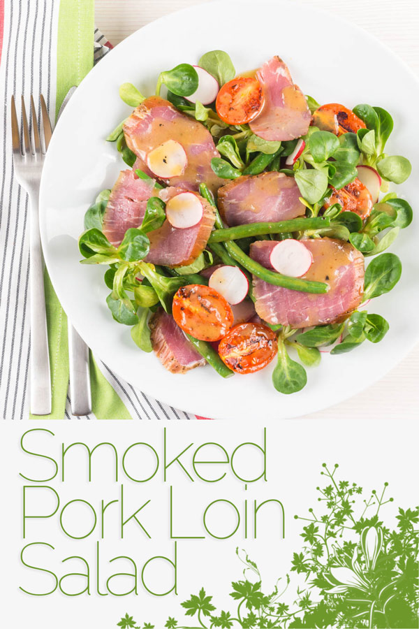 This wonderfully filling salad utilises a much underused product, smoked pork loin, wonderfully tender, smokey and perfect along side the honey and mustard dressing. #salad #pork #porktenderloin #smokedmeat #summersalads #recipeideas #recipeoftheday