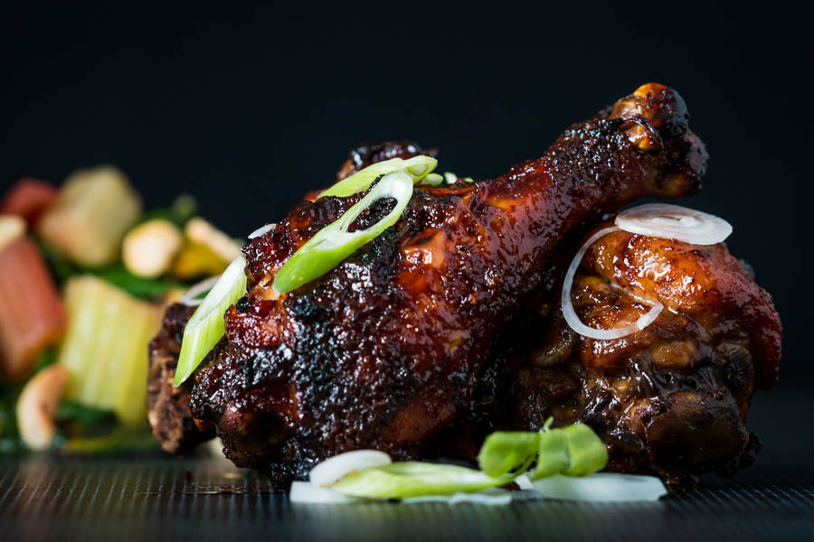 Sticky Chicken Drumsticks Finger Licking Sticky Chicken Drumsticks coated with a rich and dark glaze heavy with chili, perfect from the oven but would work equally well on a BBQ!