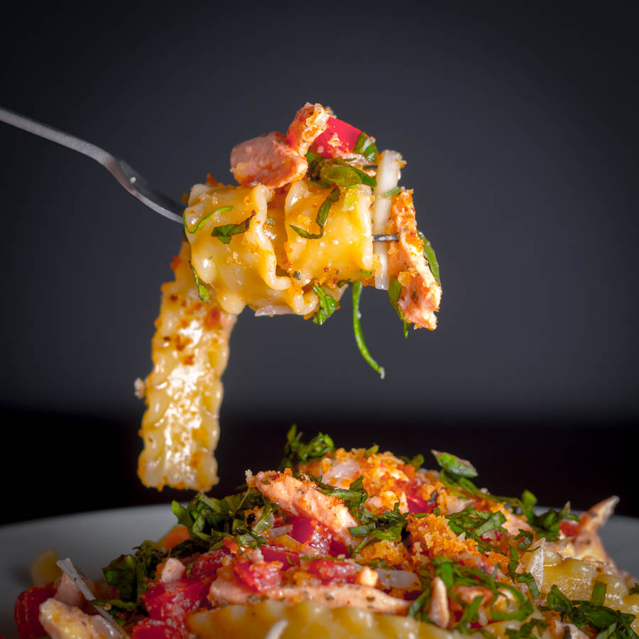 Summer Tomato and Salmon Pasta This Salmon Pasta is lifted with some simple yet fresh ingredients from my garden and makes a light but filling quick meal!