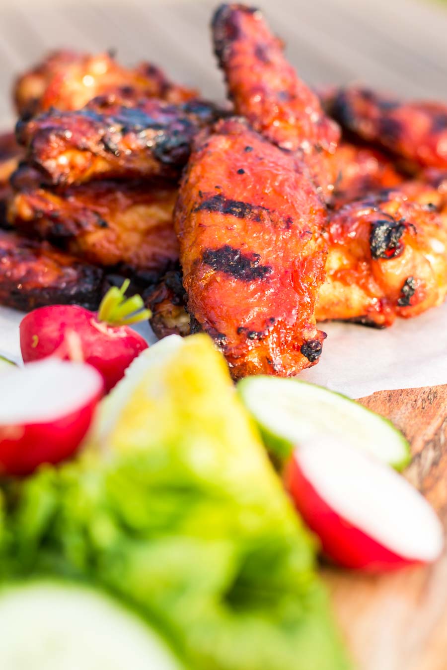 BBQ Chicken Wings are always a thing of great beauty, but the Mango Glaze on these bad boys push them right over the top and are the perfect kick-off to the BBQ Season!