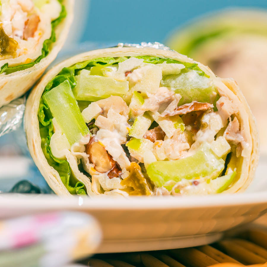 Chicken Waldorf Salad Wrap A fairly classic Waldorf salad featuring celery and apple forms the base for these picnic friendly Waldorf Salad Wraps, a fantastic summer treat!