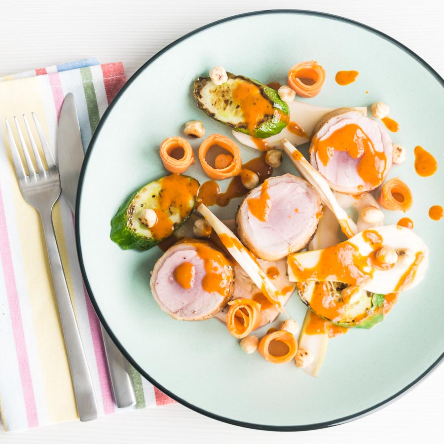 Pork Tenderloin with Pickled Fennel and Carrots This Pork Tenderloin with Pickled Fennel and Carrots recipe comes with a spicy harissa dressing and is the perfect spring/summer salad that's very un-salad like!