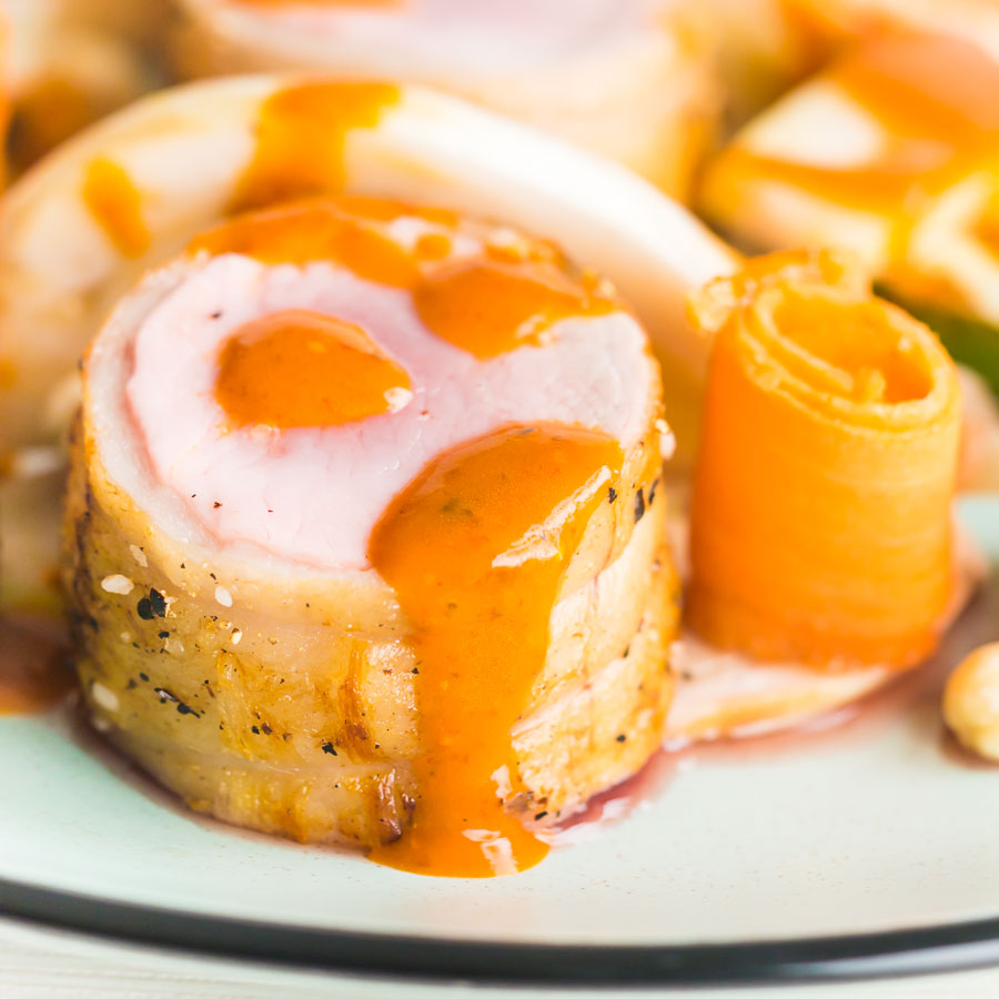 Pork Tenderloin with Pickled Fennel and Carrots This Pork Tenderloin with Pickled Fennel and Carrots recipe comes with a spicy harissa dressing and is the perfect spring/summer salad that's very un-salad like!