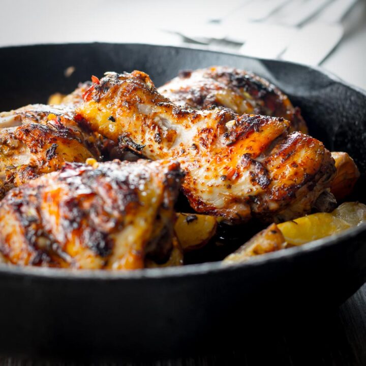 Skillet Jerk Chicken with Potatoes