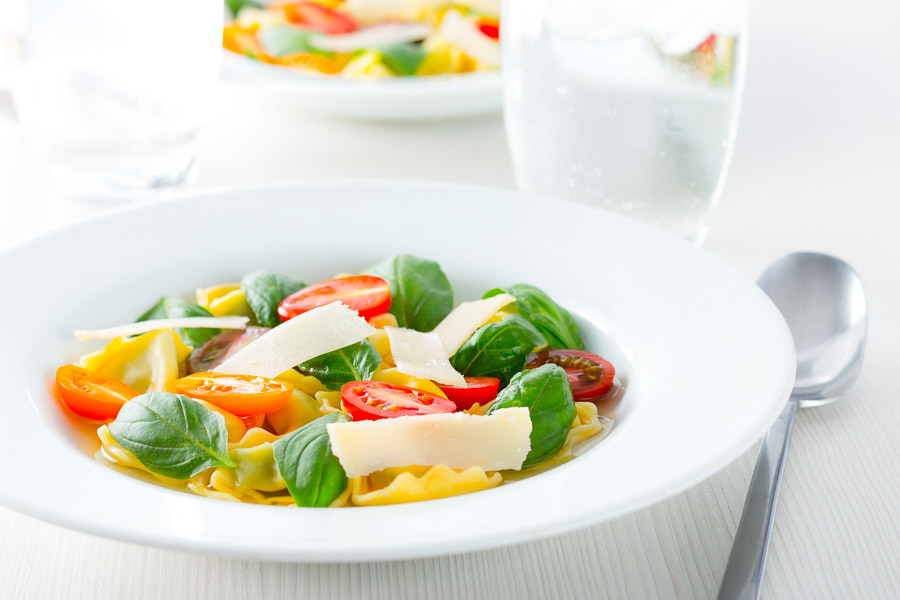 This recipe will probably taste more of tomatoes than anything else you have ever eaten, the tomato consomme in this simple pasta dish is pure perfection!