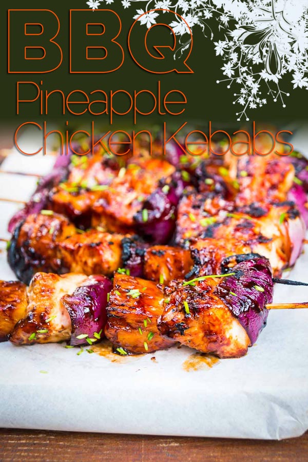 These pineapple chicken kebabs are simple BBQ fodder and are loaded with the sweet and sour flavours more commonly associated with a Chinese Takeaway! #bbq #grilled #grilling #bbqparty #grillparty #recipe #recipeoftheday #recipeideas
