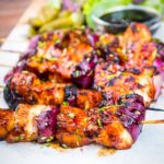 These pineapple chicken kebabs are simple BBQ fodder and are loaded with the sweet and sour flavours more commonly associated with a Chinese Takeaway!
