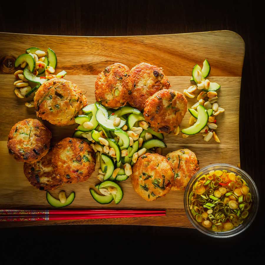 Spicy Tuna Fish Cakes With Cucumber Salad Krumpli