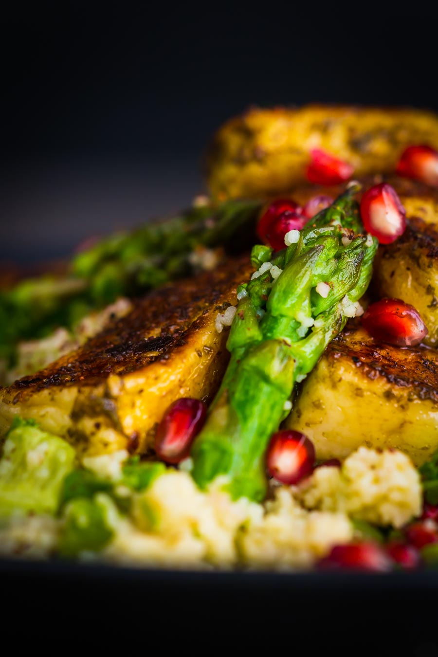 Zaatar Halloumi Cheese With Couscous This Zaatar Halloumi Cheese With Cous Cous combines zaatar marinated and sautéd halloumi cheese with a fresh spring like couscous salad!