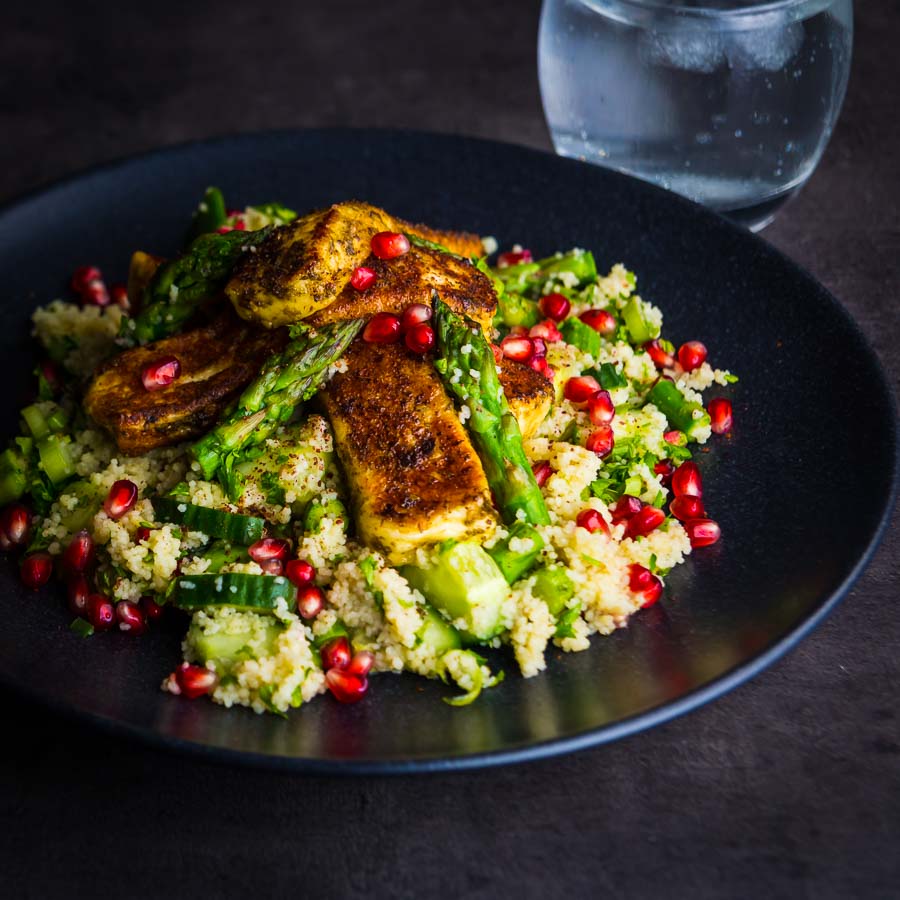 Zaatar Halloumi Cheese With Couscous This Zaatar Halloumi Cheese With Cous Cous combines zaatar marinated and sautéd halloumi cheese with a fresh spring like couscous salad!