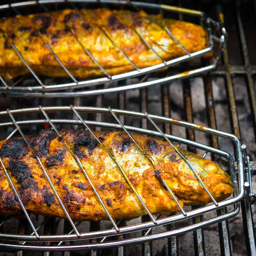 BBQ Tandoori Fish The barbecue is a great substitute for a tandoor oven as this whole BBQ tandoori fish demonstrates. A whole trout in glorious Indian Spices cooked to perfection!