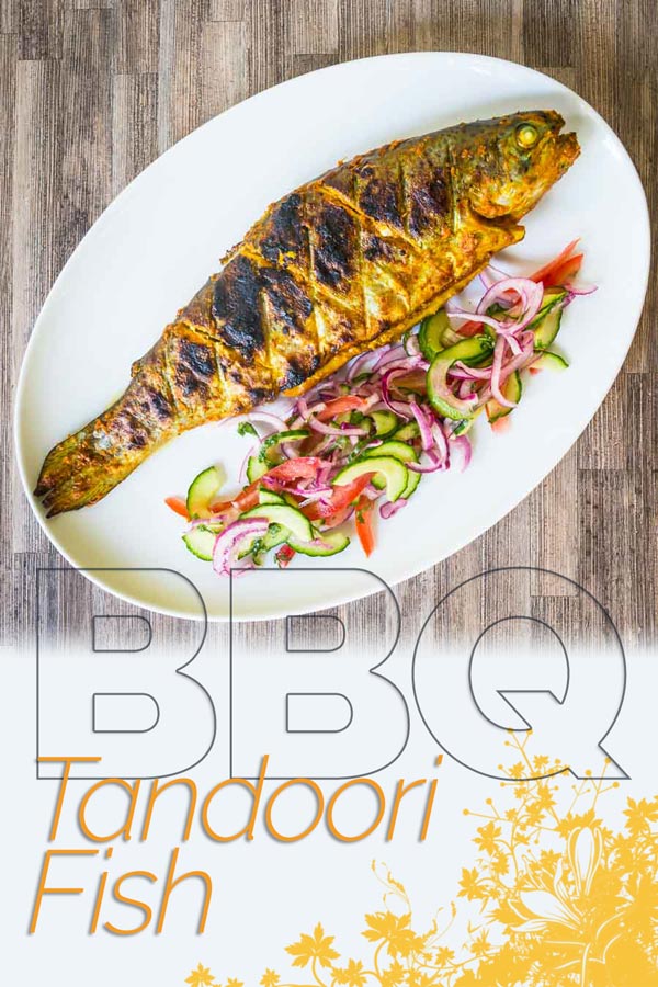 The barbecue is a great substitute for a tandoor oven as this whole BBQ tandoori fish demonstrates. A whole trout in glorious Indian Spices cooked to perfection! #dinnerfortwo #grillparty #bbqparty #grillingrecipe #fishsupper #bbqrecipes #ecipeoftheday #recipeideas #recipeoftheday
