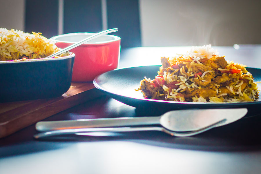 Like all good Biriyani my Chicken Biriyani is a labour of love, set aside a couple of hours and revel in the rich and deep Indian Spices.