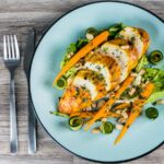 A simply roasted chicken breast in a Thai red curry paste and coconut milk coating form the centrepiece of this insanely tasty Thai Chicken Salad!