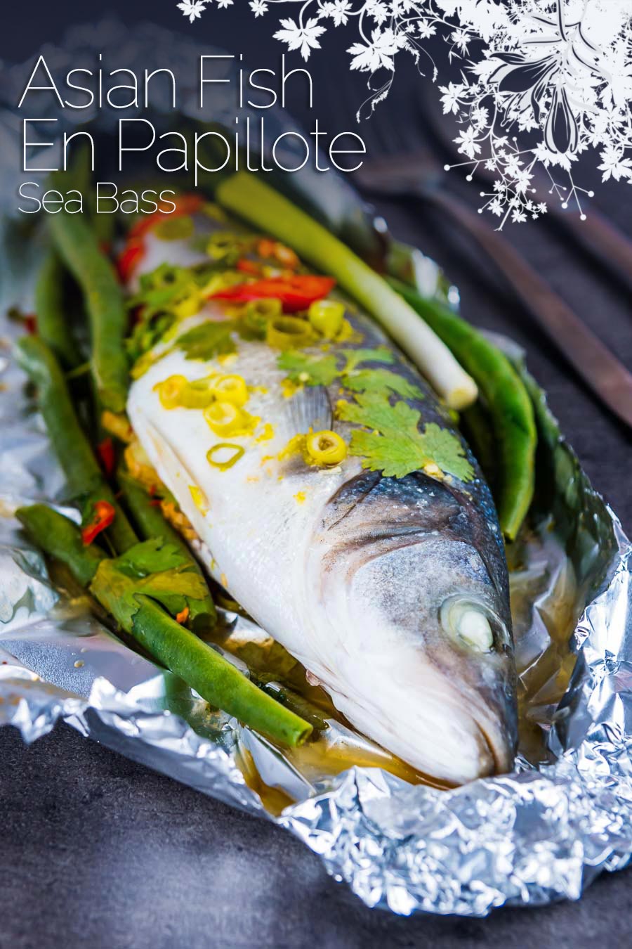 This Asian Fish En Papillote features a classic French technique with bright and vibrant Asian flavours, you cannot beat a whole sea bass cooked on the bone #fishrecipes #fishonthebone #fishsupper #seabass #recipe #recipeideas #recipeoftheday