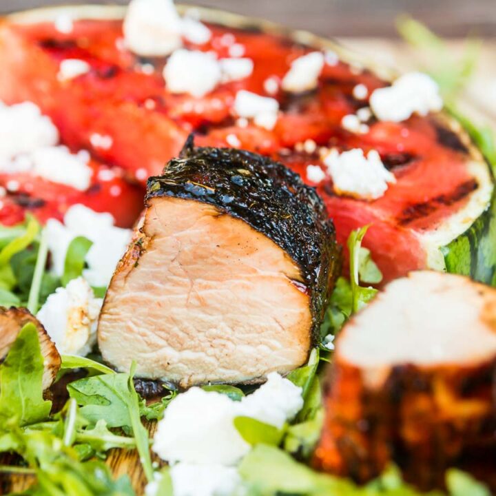 Glazed Pork Tenderloin With Grilled Watermelon | Krumpli