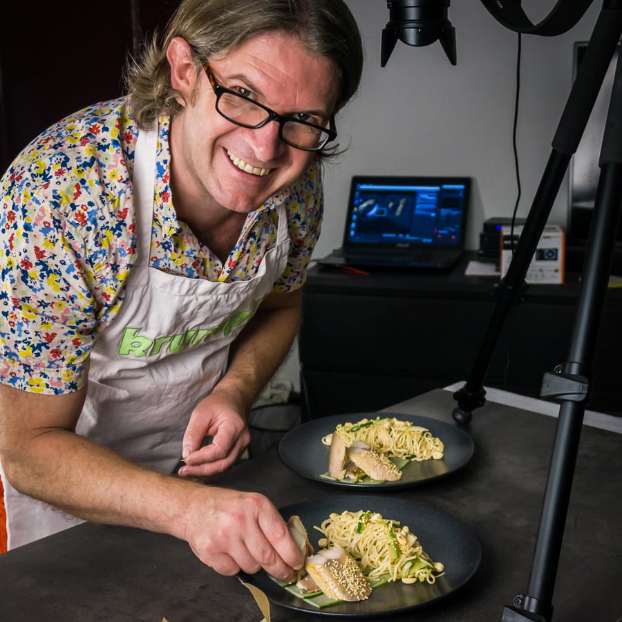 Asian Smoked Mackerel Noodle Salad Smoked mackerel is one of my favourite ingredients and here it is joined by a glorious asian noodle salad with 'pickled' cucumbers, crunchy nuts and sesasme
