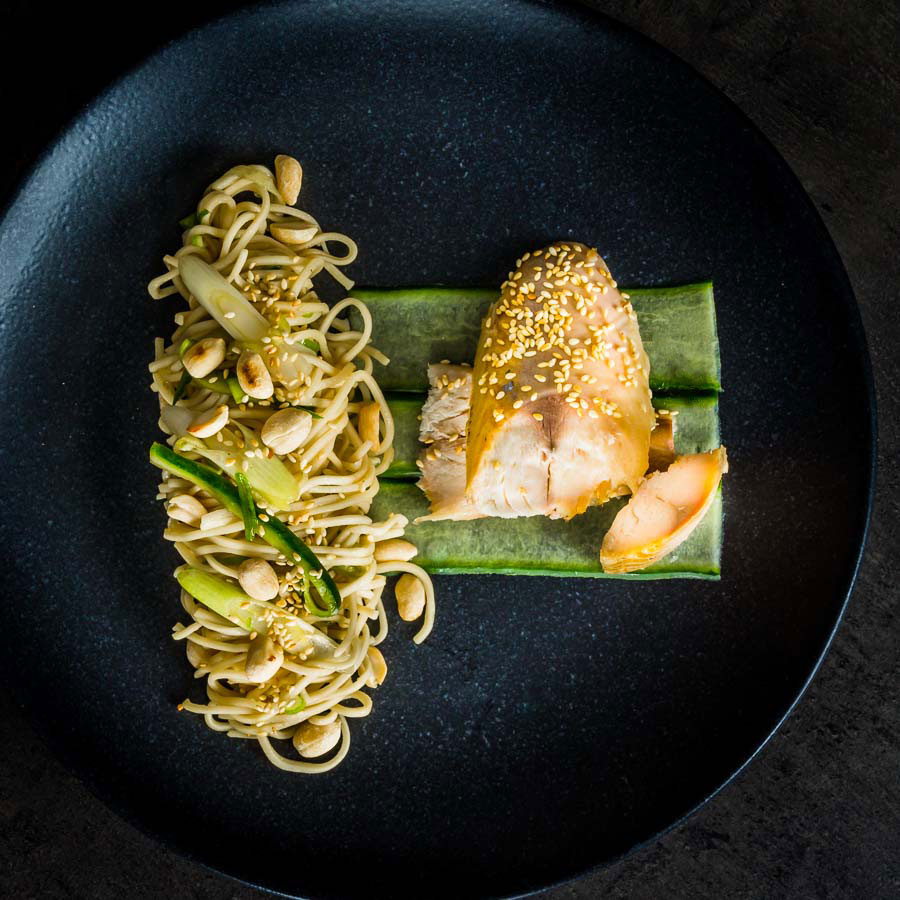 Asian-Smoked-Mackerel-Noodle-Salad-2 Smoked mackerel is one of my favourite ingredients and here it is joined by a glorious asian noodle salad with 'pickled' cucumbers, crunchy nuts and sesasme