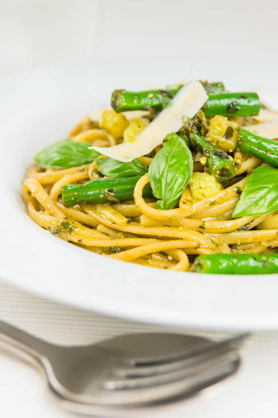 Pesto Pasta with potatoes may sound odd but it is a really popular dish in the Ligurian region of Italy, a place where pesto is very much king!