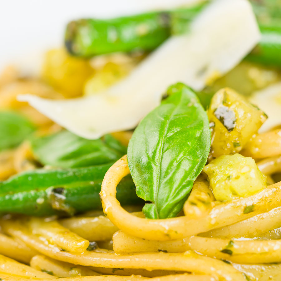 Pesto Pasta with potatoes may sound odd but it is a really popular dish in the Ligurian region of Italy, a place where pesto is very much king!