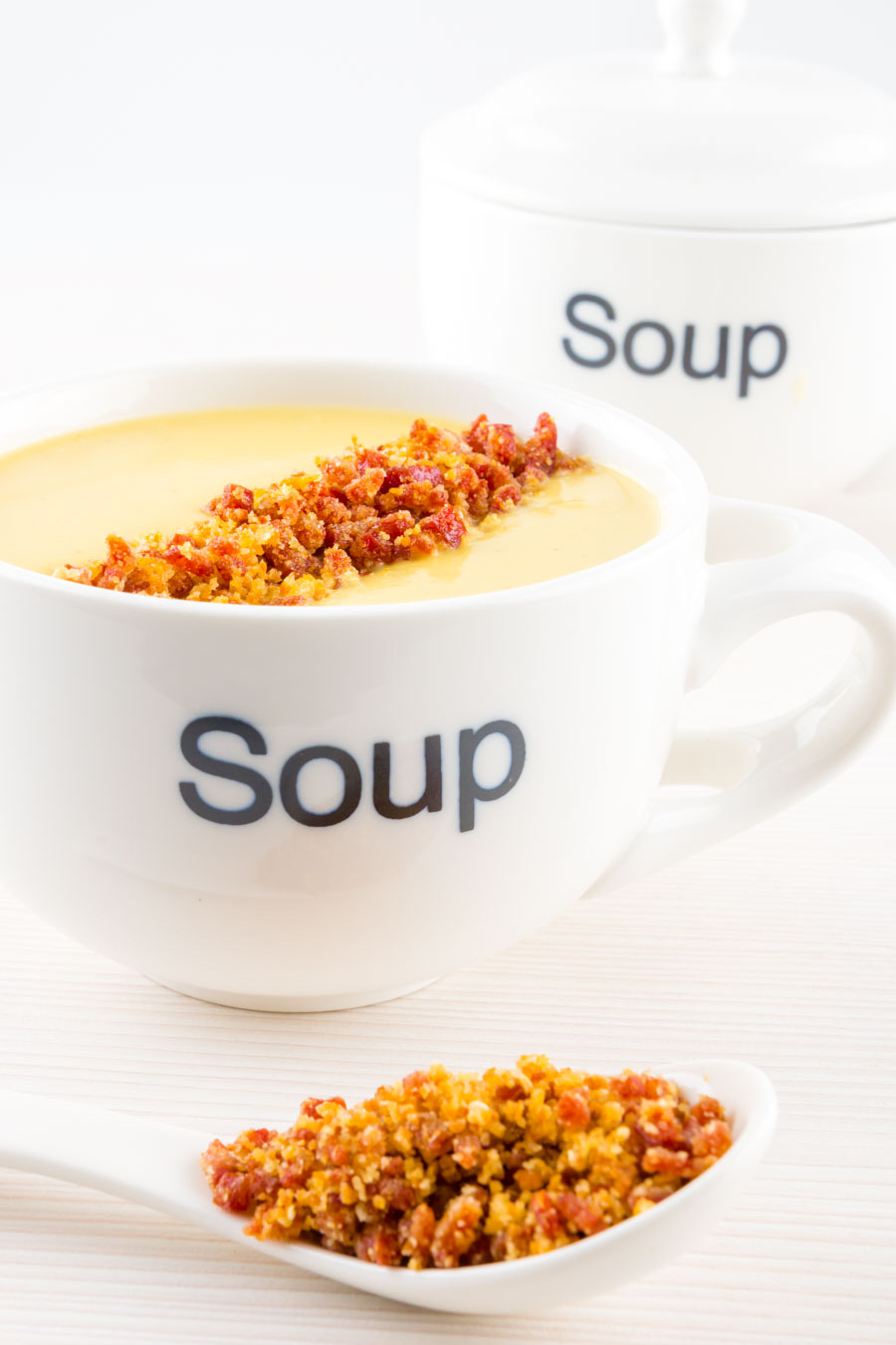 A Cream of Celeriac Soup as a perfect winter staple, packing loads of almost nutty 'celery' flavour and silky smooth with a fun crunchy topping.