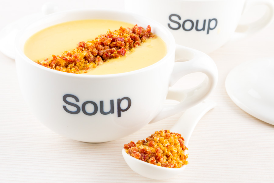 A Cream of Celeriac Soup as a perfect winter staple, packing loads of almost nutty 'celery' flavour and silky smooth with a fun crunchy topping.