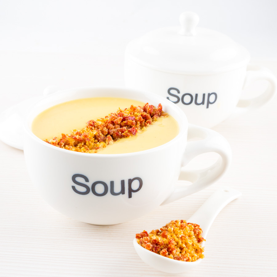 A Cream of Celeriac Soup as a perfect winter staple, packing loads of almost nutty 'celery' flavour and silky smooth with a fun crunchy topping.