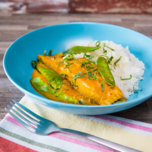 At 20 minutes from start to finish this easy Thai salmon curry is a fantastic midweek dinner that even the most rushed of families can manage!