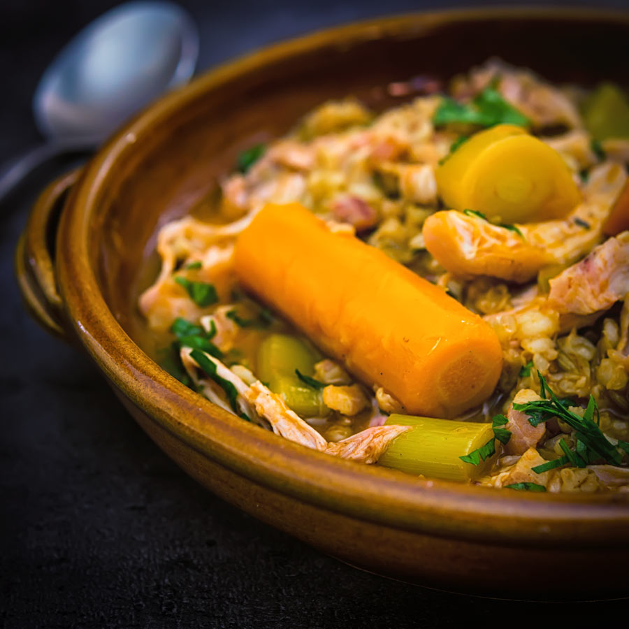 Rabbit Stew with Pearl Barley A good rabbit stew is as old school as it gets this one is delightfully frugal, packed with flavour and features the much-underused pearl barley.